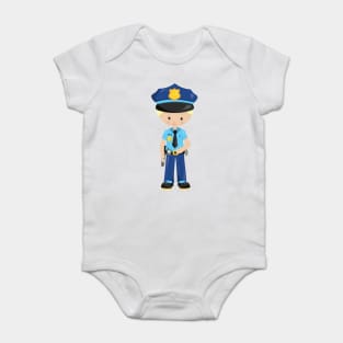 Policeman, Police Officer, Cop, Blond Hair Baby Bodysuit